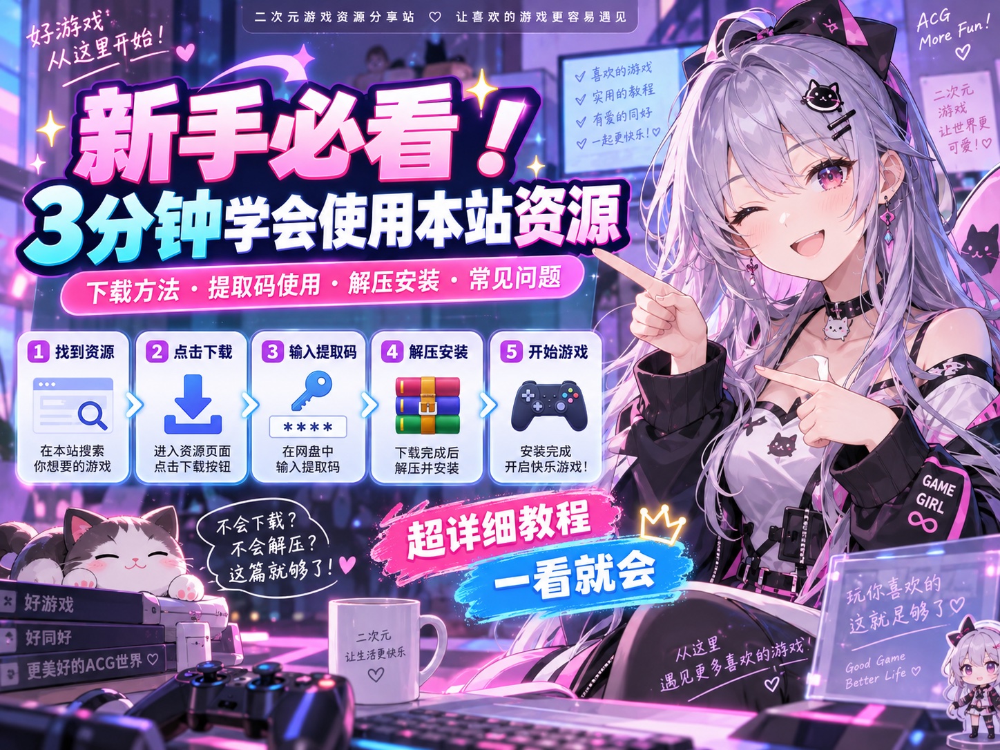 本站游戏下载与解压图文教程：下载、解压密码及常见问题-游戏之家